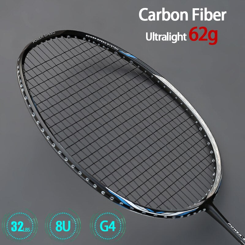 8u Racket Ultra Light 8U 62g Carbon Fiber Badminton Rackets Professional Offensi