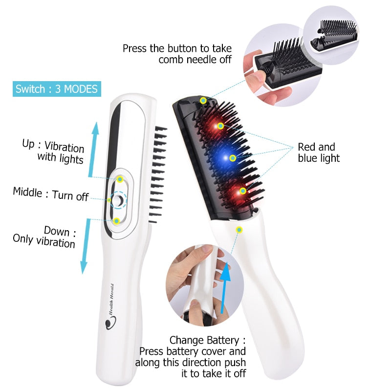 Laser Hair Growth Comb Progressive hair therapy Hairbrush Scalp Massager Infrared Health Hair Regrowth Laser Anti-loss Treatment