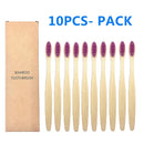 10PCS Colorful Natural Bamboo Toothbrush Set Soft Bristle Charcoal Teeth Whitening Bamboo Toothbrushes Soft Dental Oral Care
