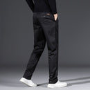 New Men's Cotton Straight Casual Pants Business Fashion Solid Color Elasticity Khaki Trousers Male Brand Green