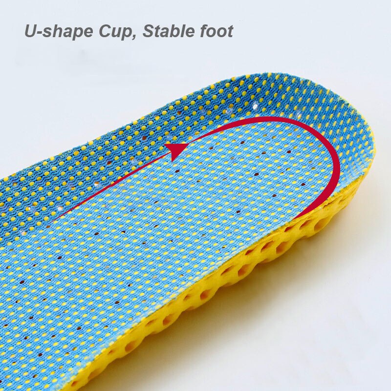 1 pair Sneaker Breathable Deodorant Insole Foot Care Heel Orthopedic insole Memory Foam Shock Absorption Sport Insoles for Unise