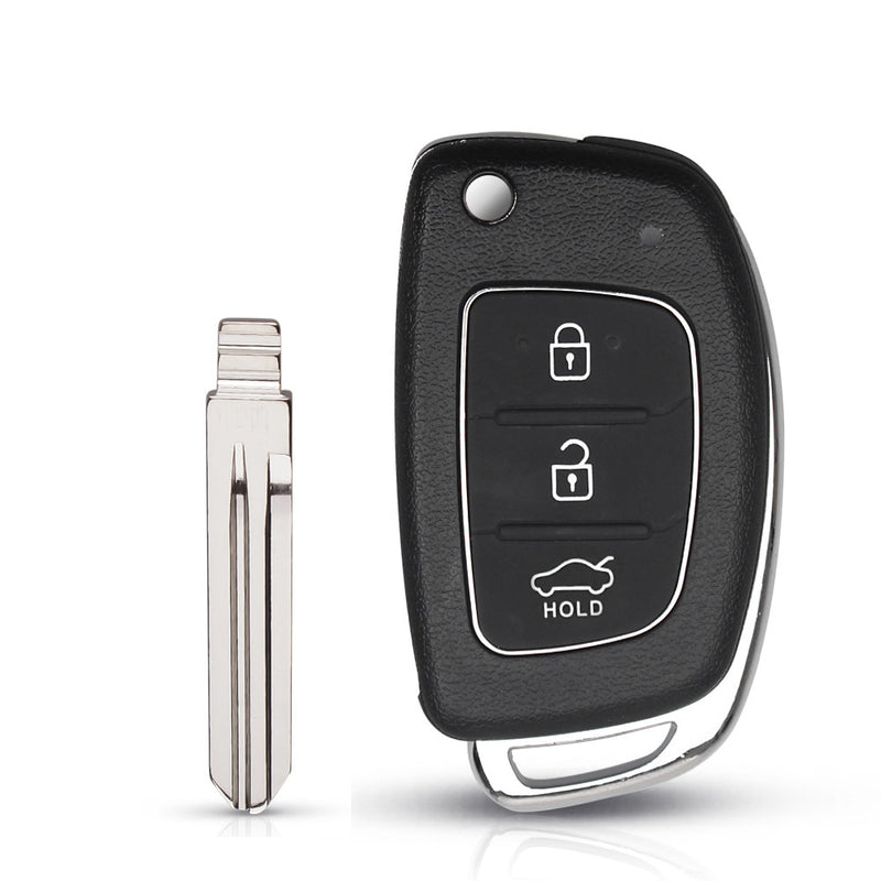 KEYYOU 3 Button Folding Flip Remote Key Shell Car Key Case For Hyundai Solaris Ix35 Ix45 Series Auto Key Blanks Case Fob Uncut