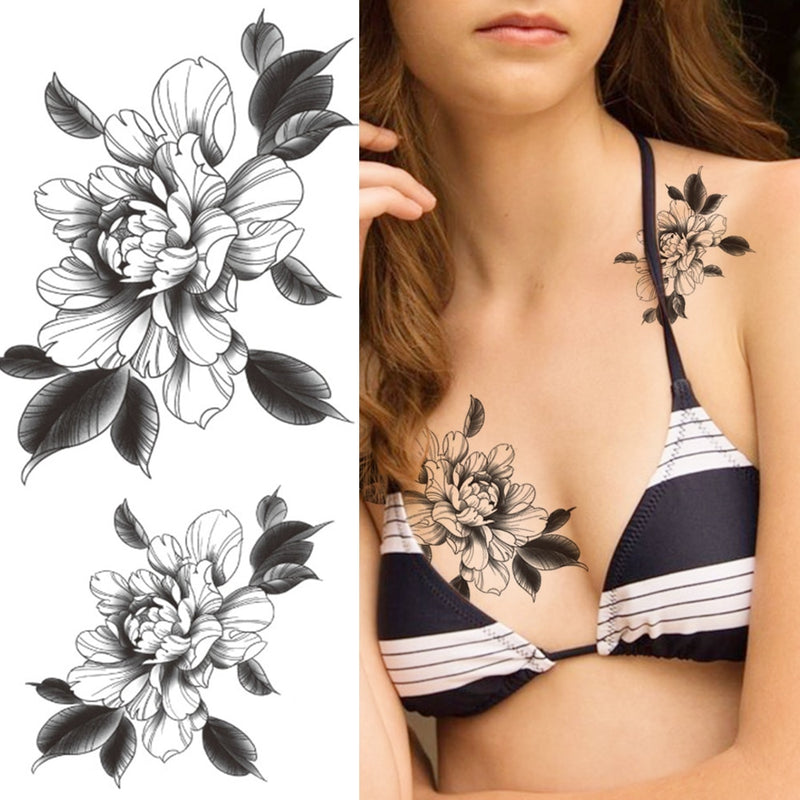 Fashion Mandala Flower Fake Tattoo Stickers For Women Adults Geometry Totem Temporary Tattoos DIY Party Waterproof Tattos Leaves