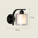 Decoration Loft Indoor Wall Lamp Glass Shade for Bedroom Stair Modern Minimalist Bedside Lights Black E27 Base