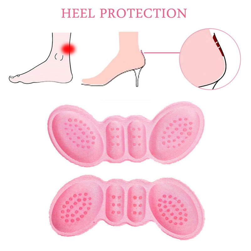 1Pair High Heel Insoles Butterfly Adjust Size Heel Liner Grips Protector Sticker Heel Pad Foot Care Anti Keep Abreast Heel Pads