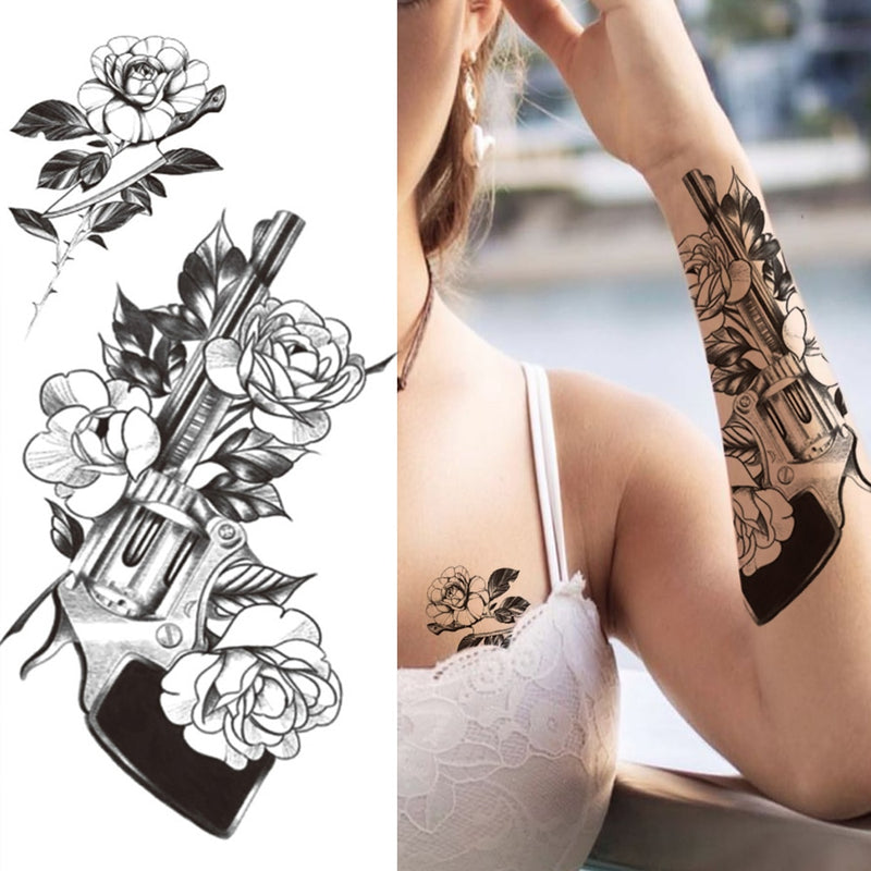 Fashion Mandala Flower Fake Tattoo Stickers For Women Adults Geometry Totem Temporary Tattoos DIY Party Waterproof Tattos Leaves