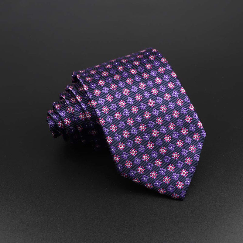 Fashion Polyester Necktie For Men Business Meeting Formal Striped Dot Floral 8cm Jacquard Tie Daily Wear Cravat Suit Accessories