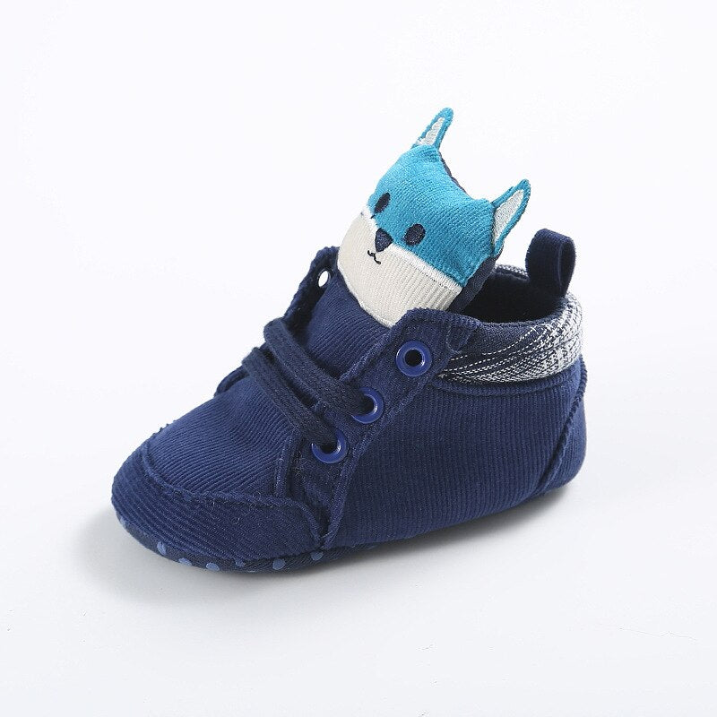 Baby Animal  Shoes Kid Boy Girl Fox Head Cotton Cloth First Walker Anti-slip Soft Sole Toddler Sneaker suit for 0-1 year