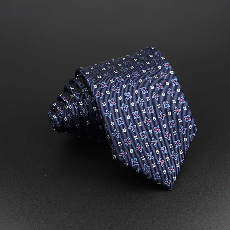 Fashion Polyester Necktie For Men Business Meeting Formal Striped Dot Floral 8cm Jacquard Tie Daily Wear Cravat Suit Accessories