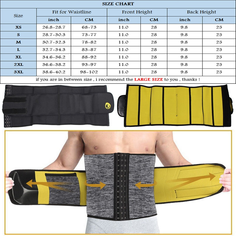 NINGMI Slimming Underwear for Men Waist Trainer Body Shaper Shapewear Gridle Neoprene Sauna Male Modeling Belt Weight Loss Strap