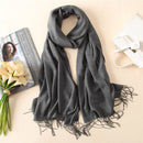 Solid Color Soft Women Scarf Cashmere-like Scarves Lady Thin Shawls Wraps Pashmina Femal Hijab Headband
