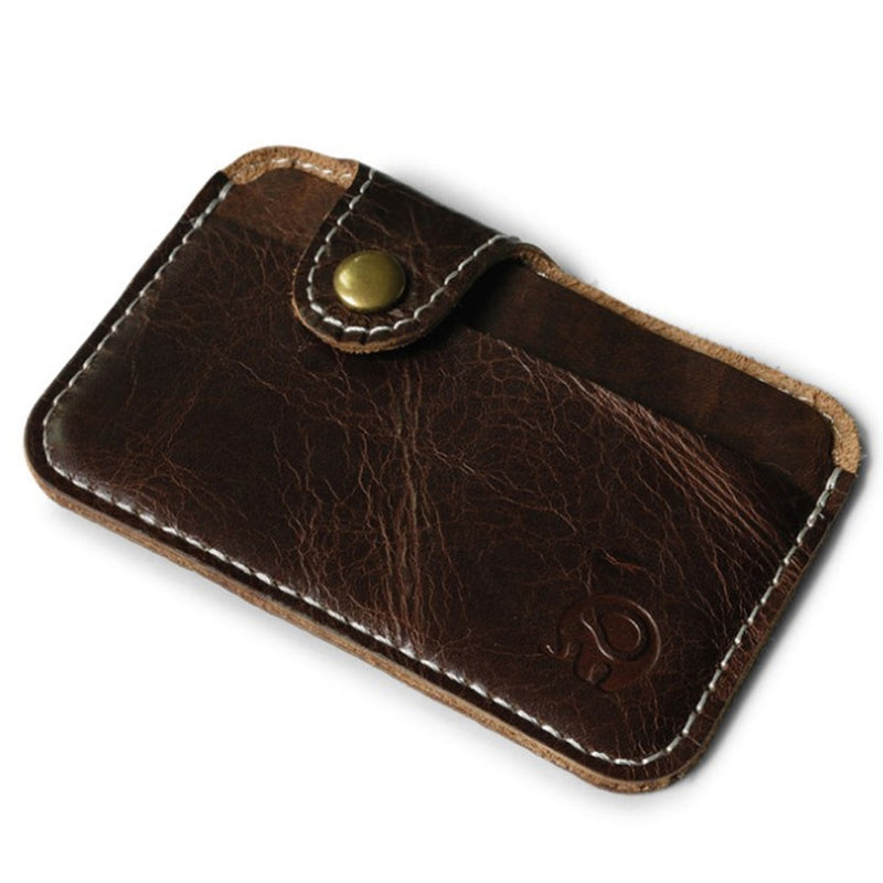 Leather Card Wallet Men Business Bank Card Holder Thin Credit Card Case Convenient Small Cards Pack Cash Pocket
