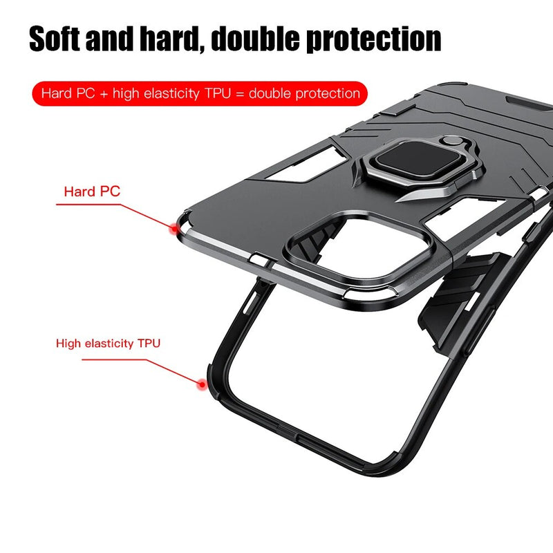 KEYSION Shockproof Armor Case For iPhone 15 14 13 Pro Max 12 SE 2022 Ring Phone Cover for Apple iPhone XS Max XR 5S 6S 7 8 Plus