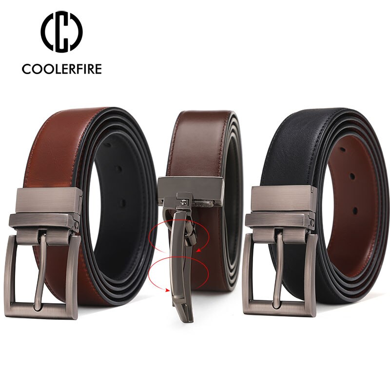 Men Reversible Casual High Quality Belt Man Genuine Leather Belt Male Strap Luxury Trouser Jeans Dress Belt For Men