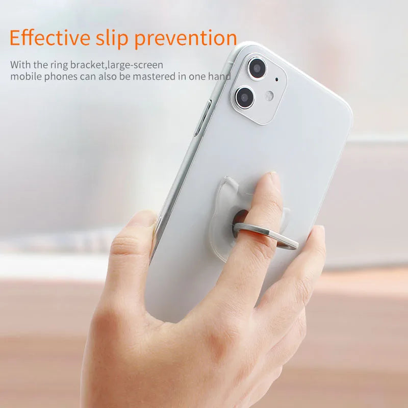 Universal Stent Mobile Phone Holder Stand Finger Ring Magnetic For cute Cell Smart Phone Transparent holder for iphone XS MAX 8