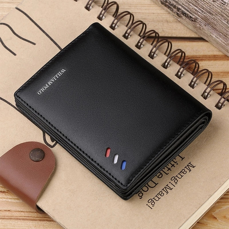 Men Wallets Leather Purse credit card Luxury Card package WILLIAMPOLO Genuine Leather Men Wallets New Design Men Short