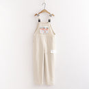 Harajuku Kawaii Cargo Pants Women Sweet Plaid Strawberry Print Casual Trousers Female Pink Overalls Girls Cute Vintage Jumpsuit