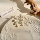 New Fashion Korean Oversized White Pearl Drop Earrings for Women Bohemian Golden Round Zircon Wedding Earrings Jewelry Gift