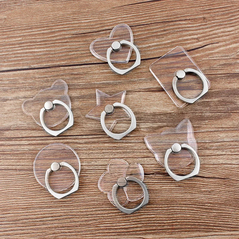 Universal Stent Mobile Phone Holder Stand Finger Ring Magnetic For cute Cell Smart Phone Transparent holder for iphone XS MAX 8