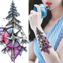 Fashion Mandala Flower Fake Tattoo Stickers For Women Adults Geometry Totem Temporary Tattoos DIY Party Waterproof Tattos Leaves