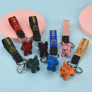 Fashion French Bulldog Keychain Bag Pendant Leather Car Keychain Couple Key Holder Chain Ring Cute Dog Trinket Animal Keyfob