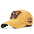 W Letter Baseball Cap Denim Washed Old Men's and Women's Caps with Embroidery Edging Outdoor Spring and Summer Sun Hats