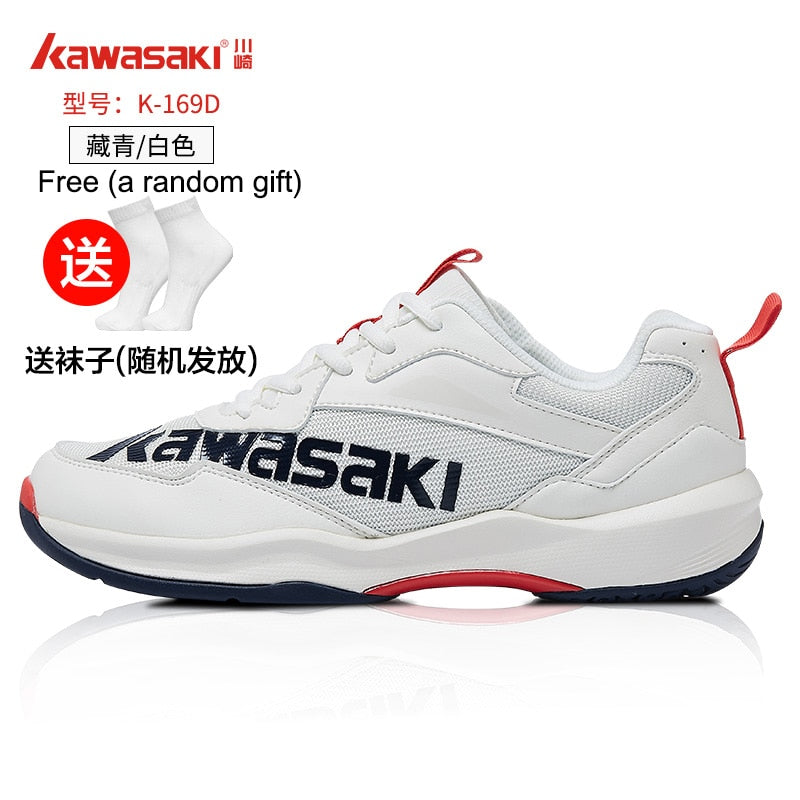 Kawasaki Professional Badminton Shoes Breathable Anti-Slippery Sport Shoes for Men Women Sneakers K-169D With Free Gift