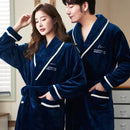 Lovers Coral Fleece Robe Warm Sleepwear Women Men Thicken Flannel Bathrobe Lounge Nightgown Home Clothes Bigsize