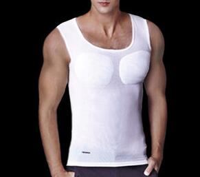 Men ABS Invisible Pads Shaper Fake Muscle Chest Tops Soft Protection M