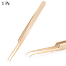 Stainless Steel Eyelashes Tweezers Professional For Lashes Extension Gold Decor Anti-static Eyebrow Tweezers Eyelash Extension