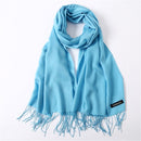 Solid Color Soft Women Scarf Cashmere-like Scarves Lady Thin Shawls Wraps Pashmina Femal Hijab Headband