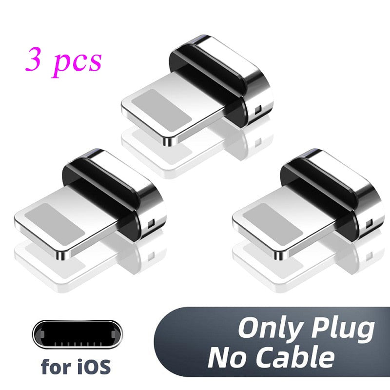 3 PCS Square Magnetic Tips for Mobile Phone Replacement Parts Micro Type C Magnet Charger Cable Plug Converter Charging Adapter