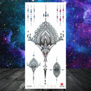 Owl Moth Jewelry Temporary Tattoo For Women Men Mandala Henna Flower Tattoo Mehndi Fake Pendants Geometric Tatoo Chest Back Lace