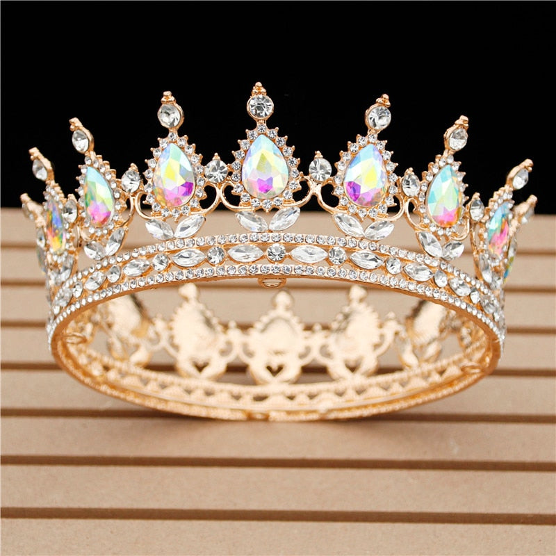 Crystal Vintage Royal Queen King Tiaras and Crowns Men/Women Pageant Prom Diadem Hair Ornaments Wedding Hair Jewelry Accessories