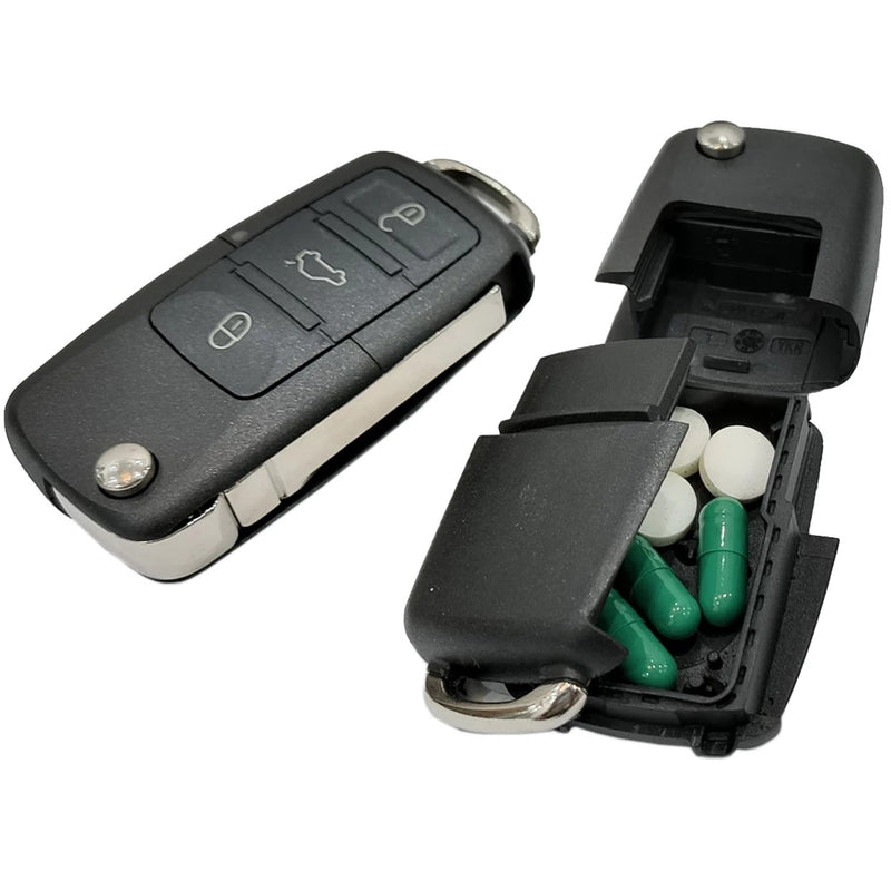 Creative Dummy Car Key Mini Hidden Safe Box Secret Compartment Stash Box Empty Car Key Fob Hide and Store Money Pills Coin