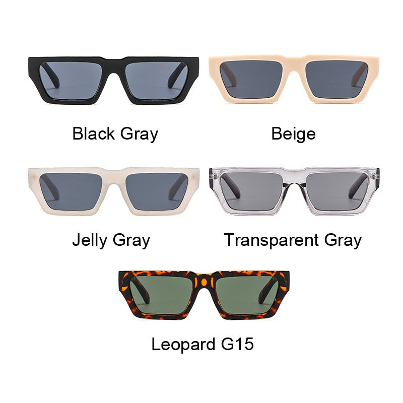 Brand Designer Rectangle Cat Eye Sunglasses Men Retro Shades Male Sun Glasses Small Frame Vintage Driving Oculos De Sol