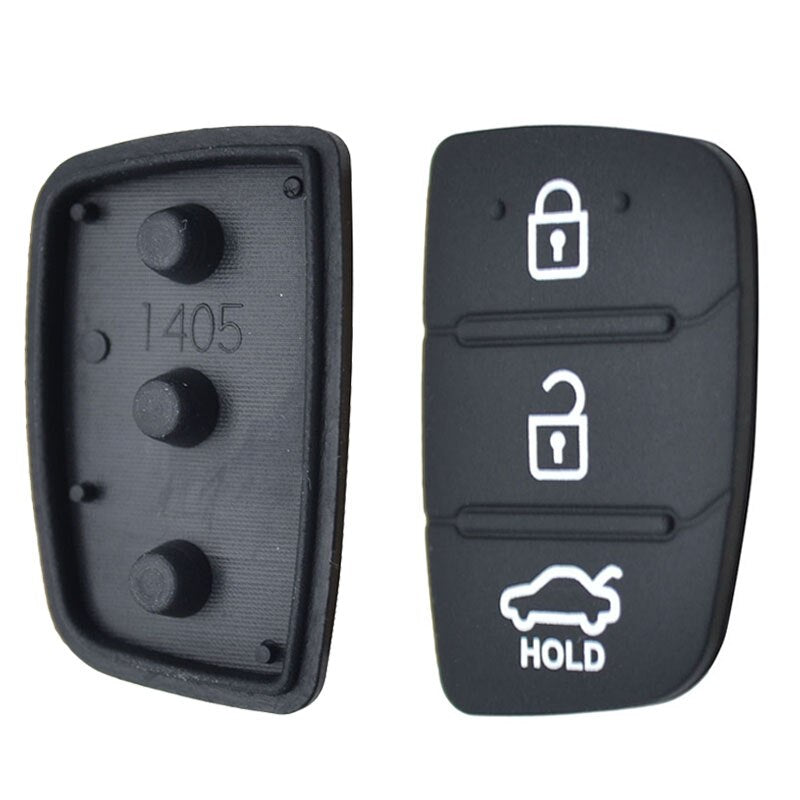 Replacement Rubber 3 Button Pad For Hyundai Creta I20 I40 Tucson Elantra Santa Fe Solaris Ix35 Ix45 Remote Car Repair Key Fob