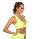 Shockproof Women Workout Sports Bra with Pad Plain Back Cross Push Up Yoga Vest Bubble Fabric Gym Fitness Quick Dry Tank Top