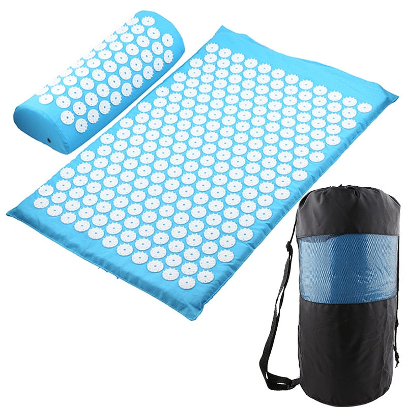 Yoga Spike Acupressure Mat Pillow Set Back Body Massager Acupuncture C -  YohYoga