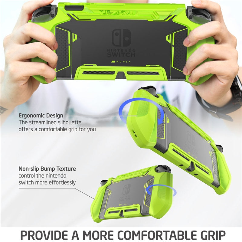 For Nintendo Switch Case MUMBA Series Blade TPU Grip Protective Cover Dockable Case Compatible with Console &amp; Joy-Con Controller