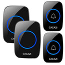 CACAZI Waterproof Home Wireless Doorbell Smart LED Light Calling Bell 300M Remote Battery Button 60 Chimes 5 Volume US EU Plug