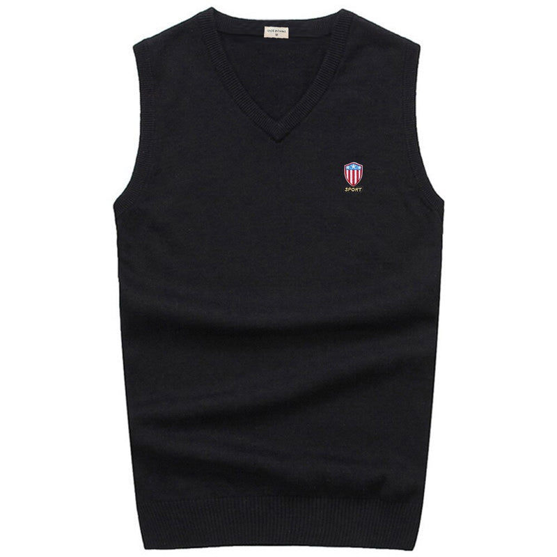 100% Cotton High Quality Mens Slim V-Neck Knitted Vest Casual Sleeveless Mens Sweaters Brand Male Tops M-3XL P8501