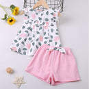 Humor Bear Girl Clothes Sets 2Pcs Fashion Navy Short Sleeve +Pleated Skirt Kids Clothes Suit Cute Toddler Clothes