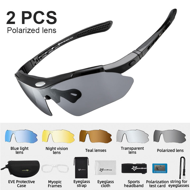 ROCKBROS Polarized Cycling Glasses  Clear Bike Glasses Eyewear UV400 Outdoor Sport Sunglasses Men Women Cycling Sunglasses