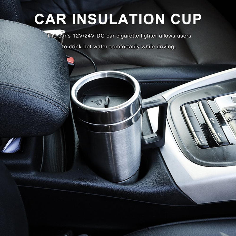 Electric Cup Warmer For Car Electric Travel Mug For Car 12V USB Insulated  Travel Cup With