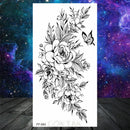 Owl Moth Jewelry Temporary Tattoo For Women Men Mandala Henna Flower Tattoo Mehndi Fake Pendants Geometric Tatoo Chest Back Lace