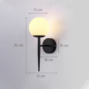 Decoration Loft Indoor Wall Lamp Glass Shade for Bedroom Stair Modern Minimalist Bedside Lights Black E27 Base