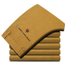 5 Color Men's Casual Pants Classic Style Sanding Slim Fit Solid Color Khaki Stretch Trousers Male Brand Clothes