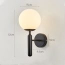 Decoration Loft Indoor Wall Lamp Glass Shade for Bedroom Stair Modern Minimalist Bedside Lights Black E27 Base