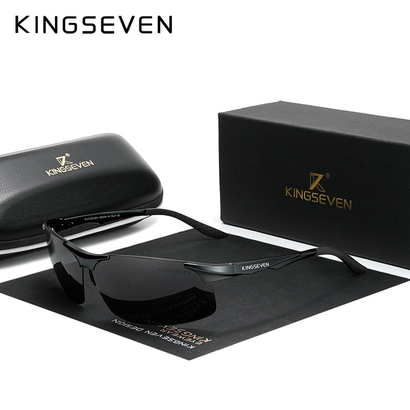 Genuine KINGSEVEN Polarized Men Aluminum Sunglasses Driving Mirror Lens Male Sun Glasses Aviation Women For Men Eyewear 9126